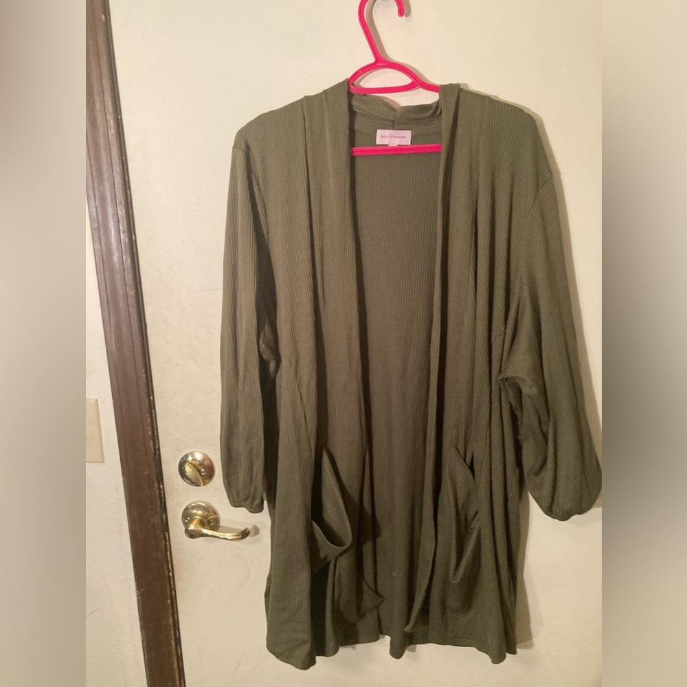 Green cardigan